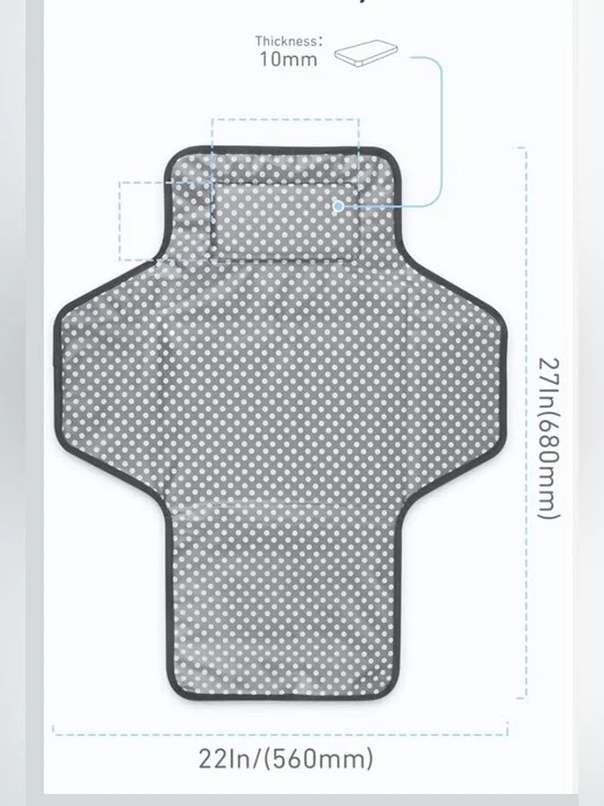 Babebay Portable Foldable Baby Diaper Changing Pad Grey - Picture 4 of 4